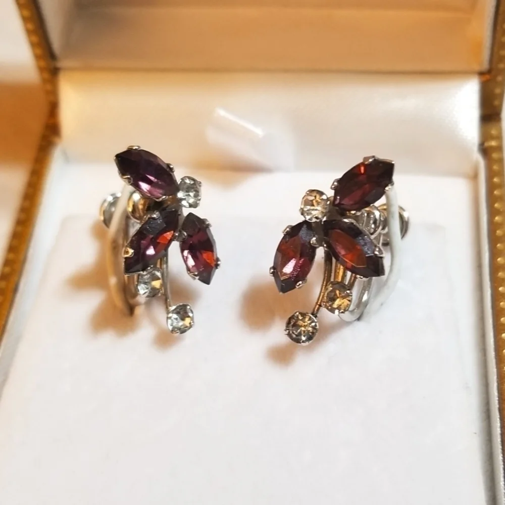 VanDell Sterling Crystal Earrings ~ Rare Vintage